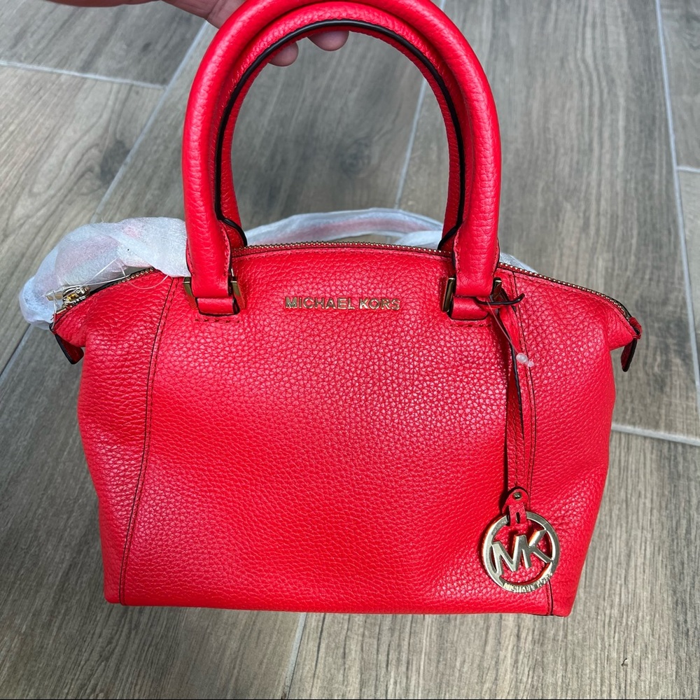 Michael Kors Riley Small Leather Satchel - Picture 3 of 9